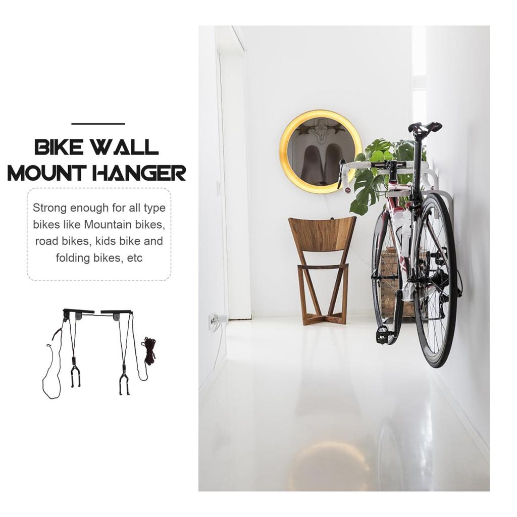 DOITOOL Bicycle Wall Mount Holds Approximately Easy Hanging Type for Garage Bicycle Storage Random Hook, Steel, 50kg, Installation, Space-Saving,