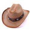 Western Cowboy Hat Retro Ethnic Style Top Hat Summer Straw Shading Sun Protection Hat Children European and American Jazz Hat