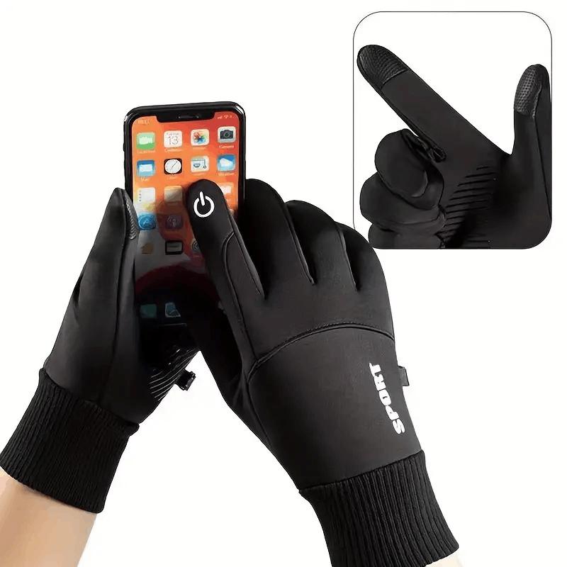Winter wasserdichte Anti-Rutsch-warme Vollfinger-Handschuhe Outdoor-Touchscreen-Wollhandschuhe zum Radfahren