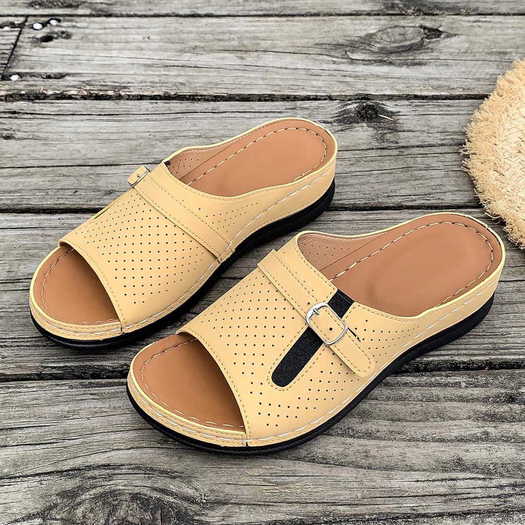 Summer New Large Size Women's Platform Sandals Belt Buckle Decoration European and American Style Light and Comfortable