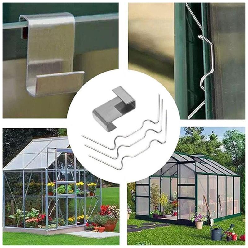 100 Stuks Heavy Duty Roestbestendige Kas Bevestigingsclips 1,2 mm Dikte Ideaal Voor Stabiliteit Glazen Paneel