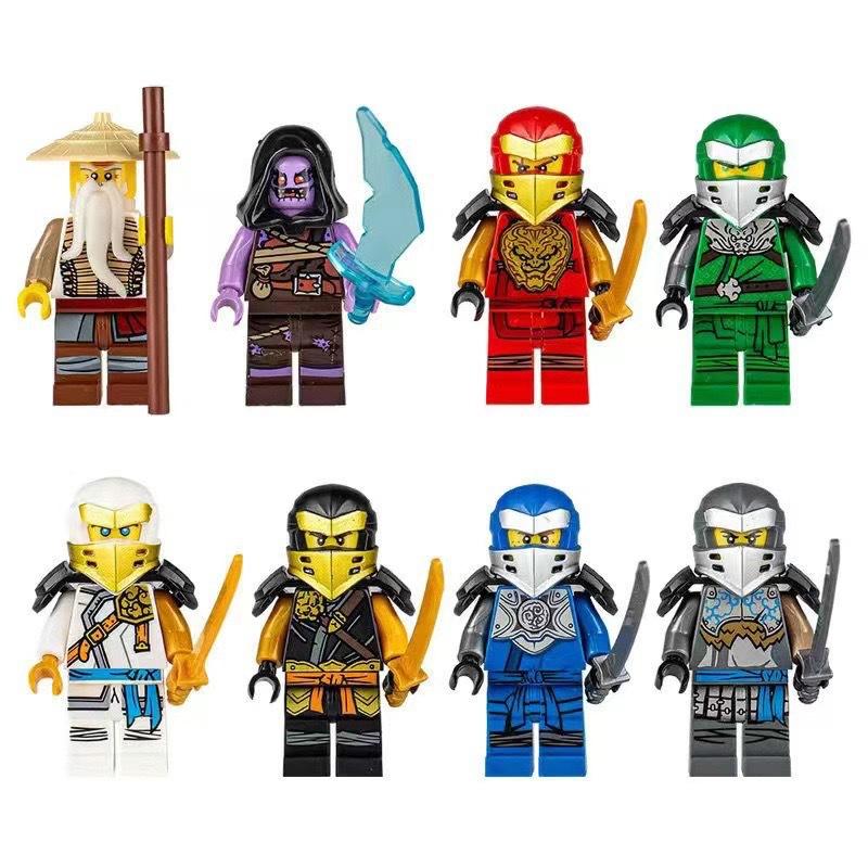 Ninja Motorrad Bausteine Set Lloyd Nya Kompatibel Lego Figuren Cooles Rennrad Modell Spielzeug für Kinder Pädagogisches Geschenk 6er Pack