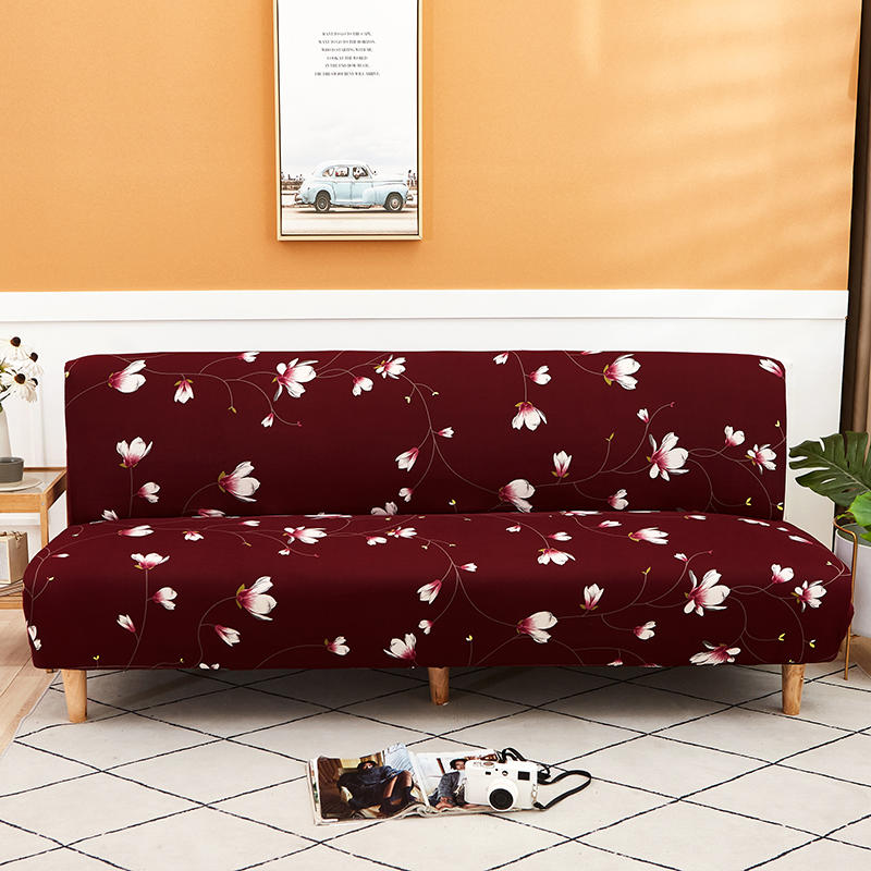 Moderní skládací potah na pohovku bez područek, kostkovaný elastický futon, velké sedadlo, potah na pohovku, přehoz do obývacího pokoje bez područek