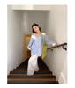 Thirteen Lines Spring 2025 French Style Off-Shoulder Striped Shirt for Women C3056