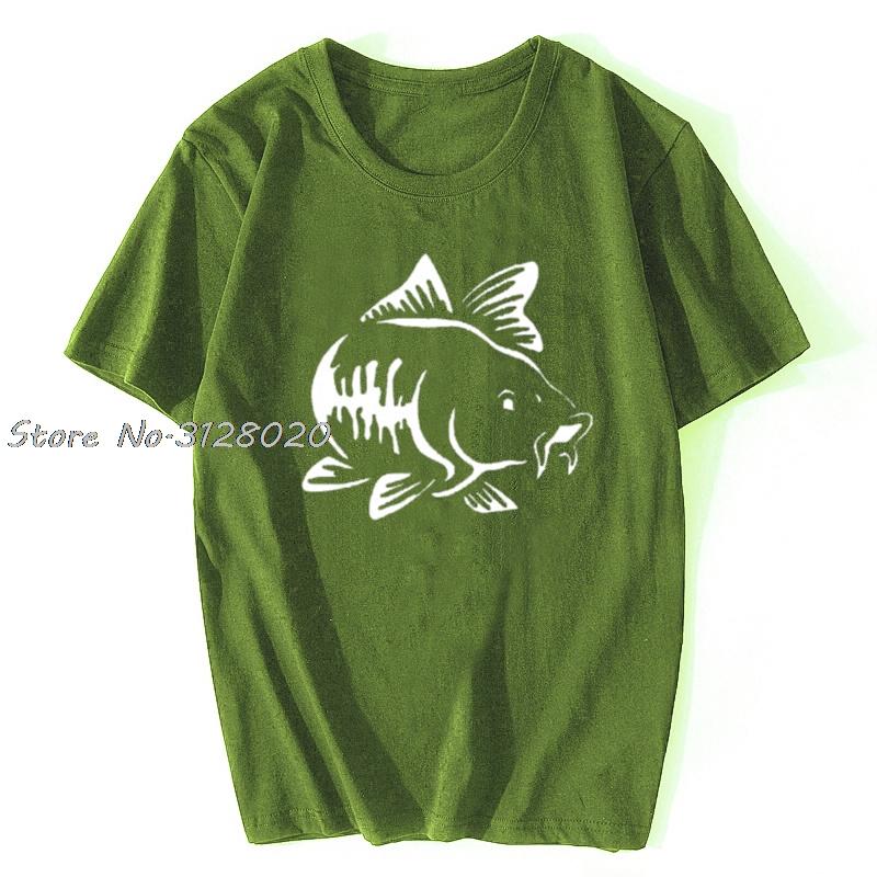 Funny Fishinger Carp Fish Fisherman Sporter T Shirts Men Summer Cotton Harajuku Short Sleeve O Neck Streetwear Black Tshirt
