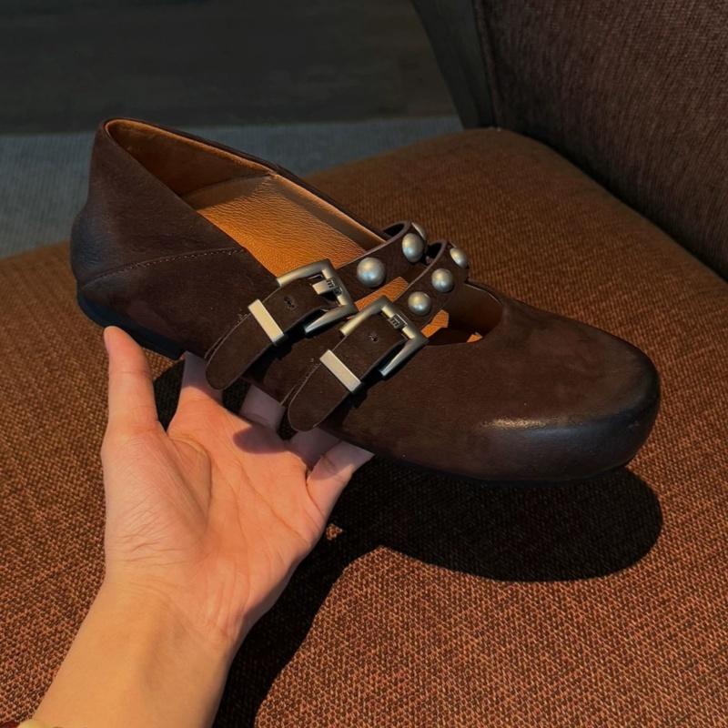 Fashion Fashion Buckle Women Flats Shoes 2025 Mary Janes Female Shallow Footwear Round Toe Elegant Casual Soft Hight Increased Shoes