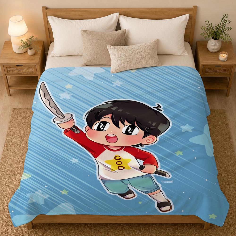 Kotaro Lives Alone Anime Throw 240G Flannel Blanket, Suitable For Sofas, Beds, Offices, Exquisite Gift Blankets