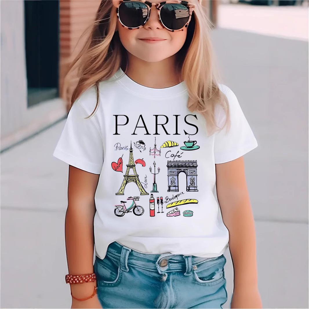 Girls Casual T-shirt - Summer Children s Fashion Short-Sleeved T-shirt 1-2Y белый