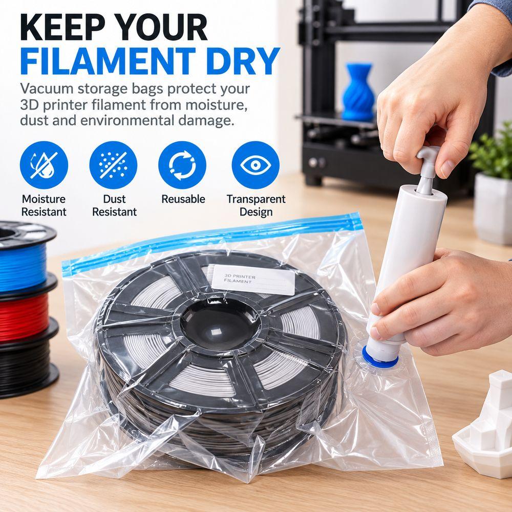 Moisture Resistant 3D Printing Material Bags Reusable Sealing Bags Printer Material Organization
