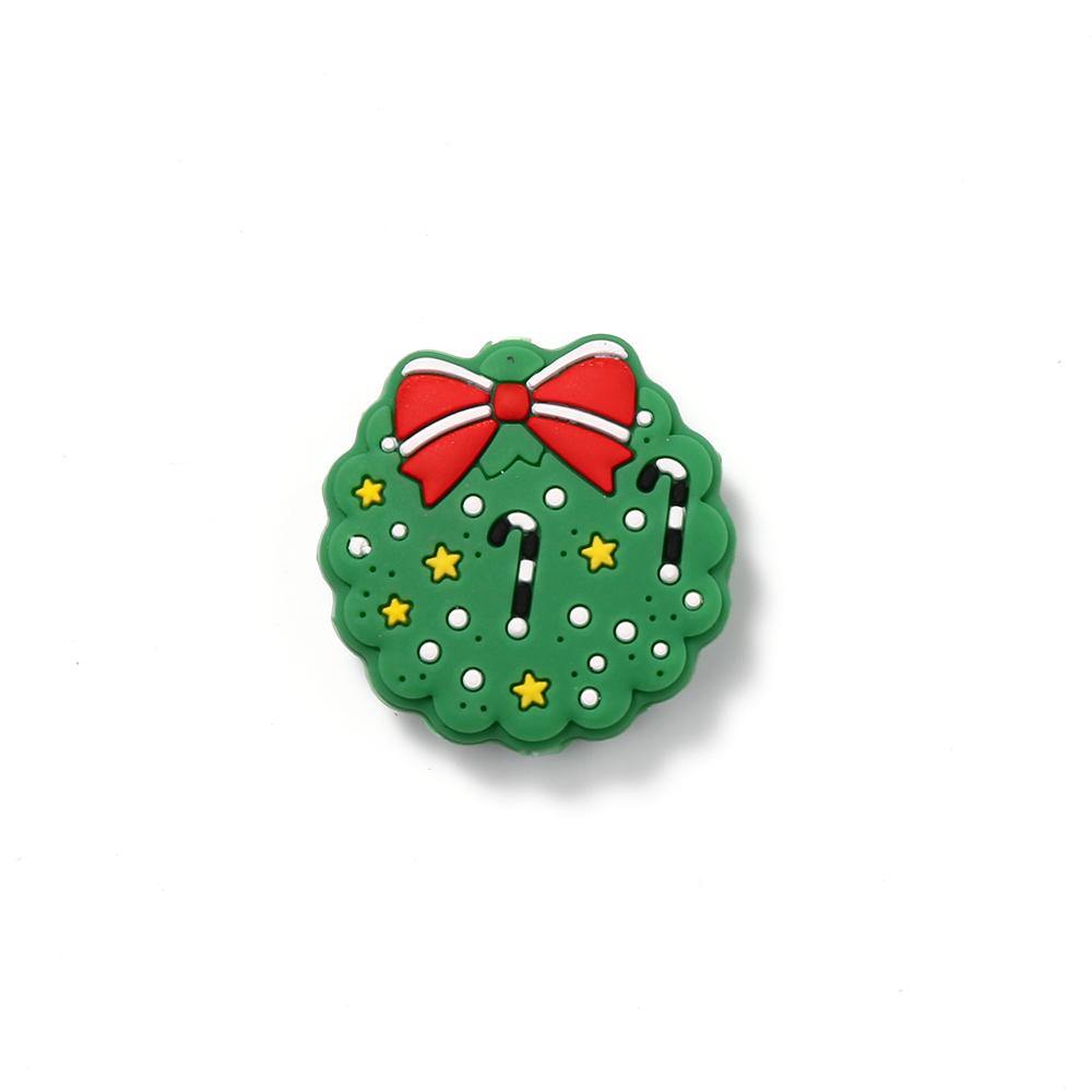 10 Stück Neue Weihnachts-Baby-Silikon-Beißringe Perlen Lebensmittelqualität DIY Armband Baby-Schnullerkette Zahnungs-Kauspielzeug Zubehör