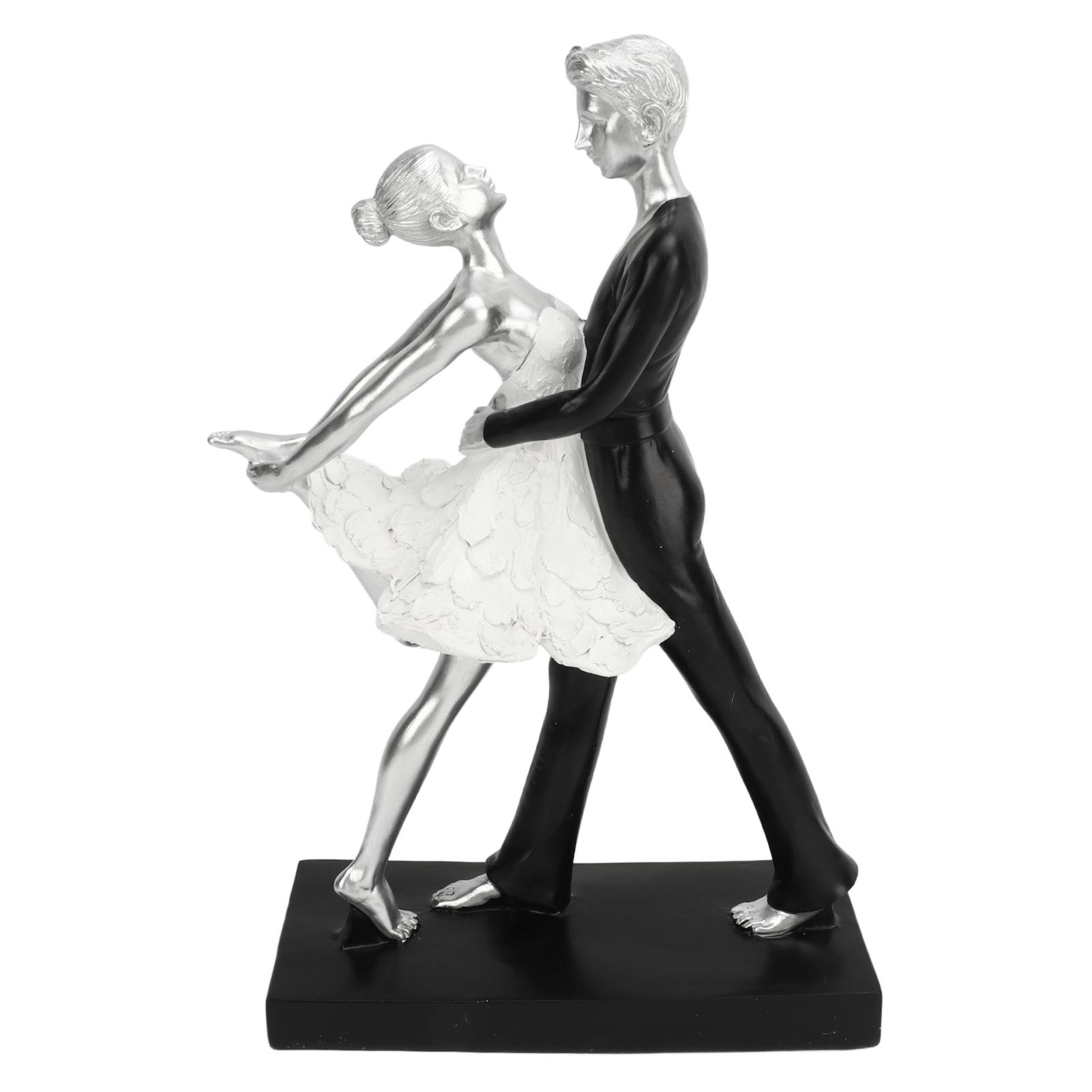 

Couple Dancing Sculpture Modern Simple Innovative Resin Hand Crafted Couple Dancing Abstract Statue Silver Hugging
