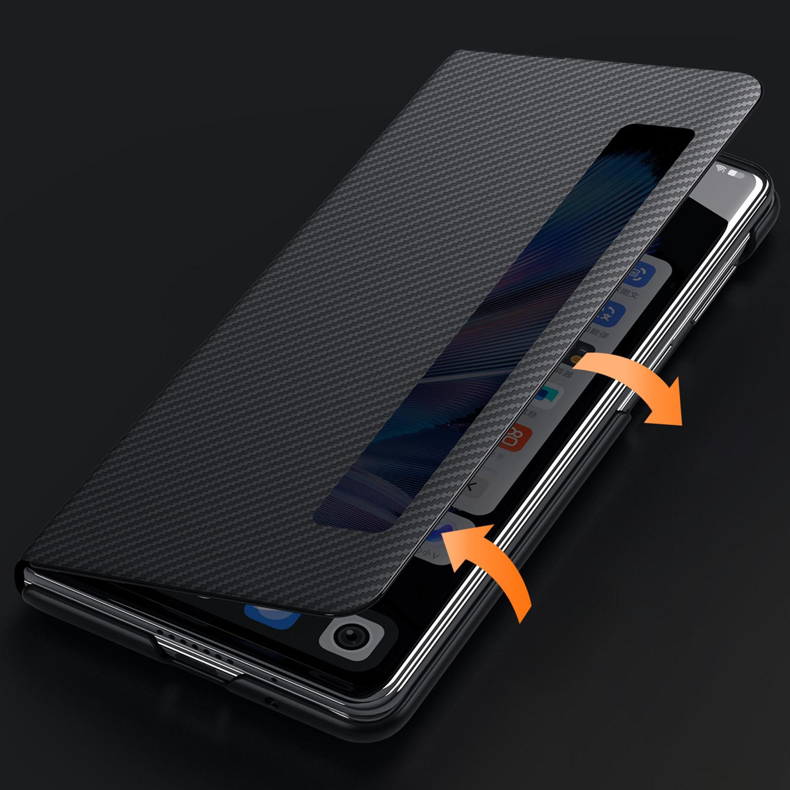 

SULADA For vivo X Fold3 Pro Case View Window Leather+PC Back Cover with Wake/Sleep Function Black