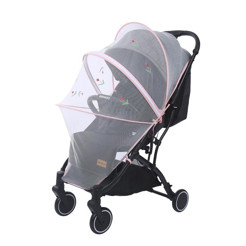 Universal Stroller, Mosquito Net, Full Cover Stroller, Children's Umbrella Cart with Mesh Yarn, Breathable High Landscape