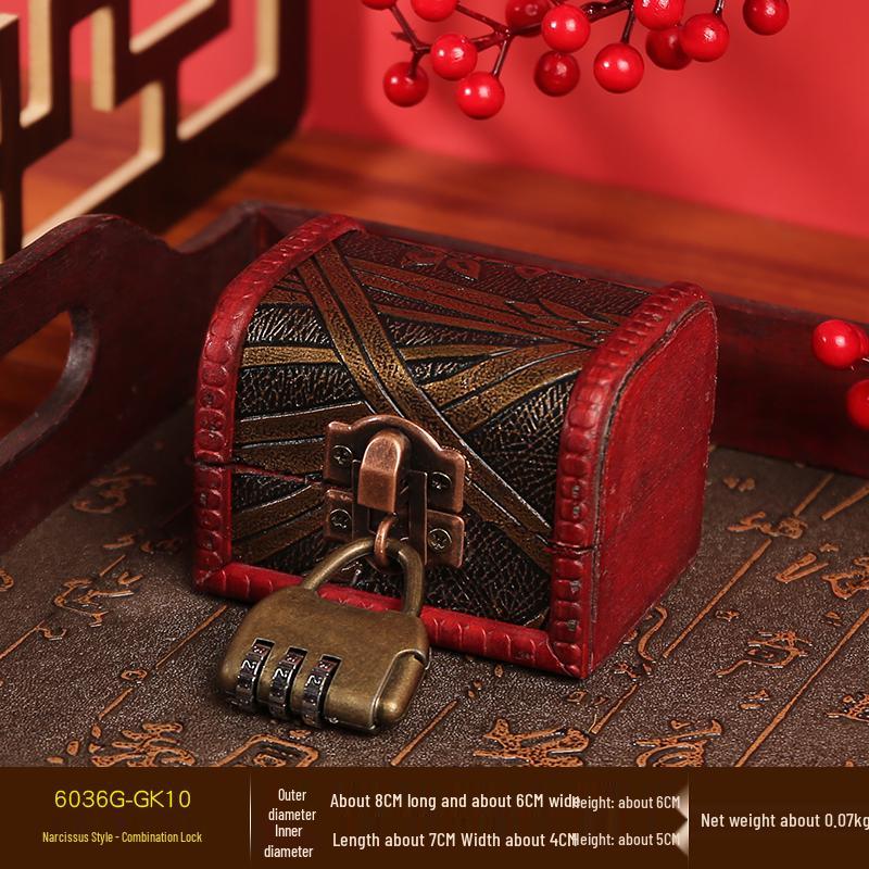 Caja de Joyería Antigua de Madera con Cerradura – Ideal para Anillos, Pulseras y Accesorios