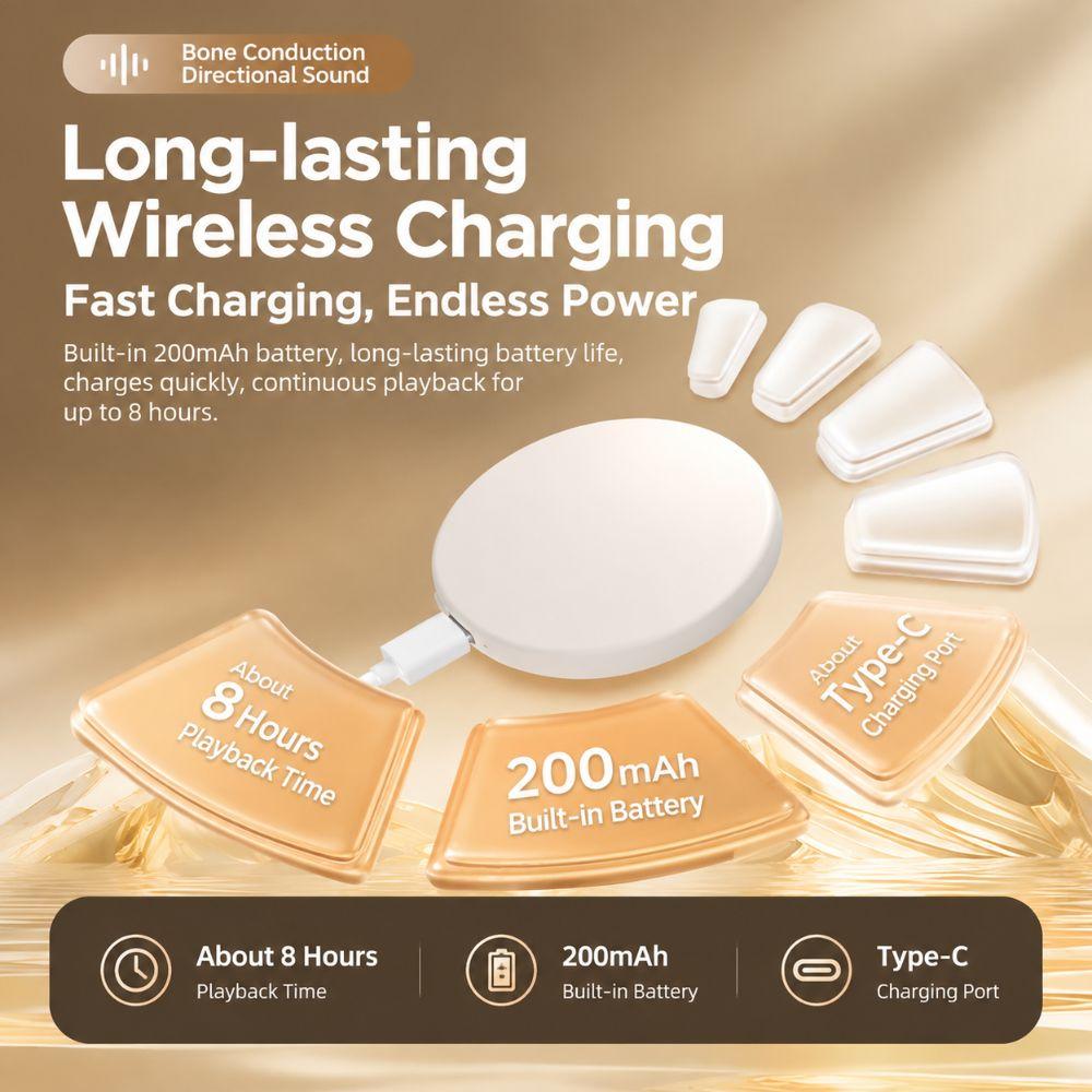 Portable Bone Conduction Speaker Type-C Charging Pillow Speaker New Sleep Speaker Sleeping