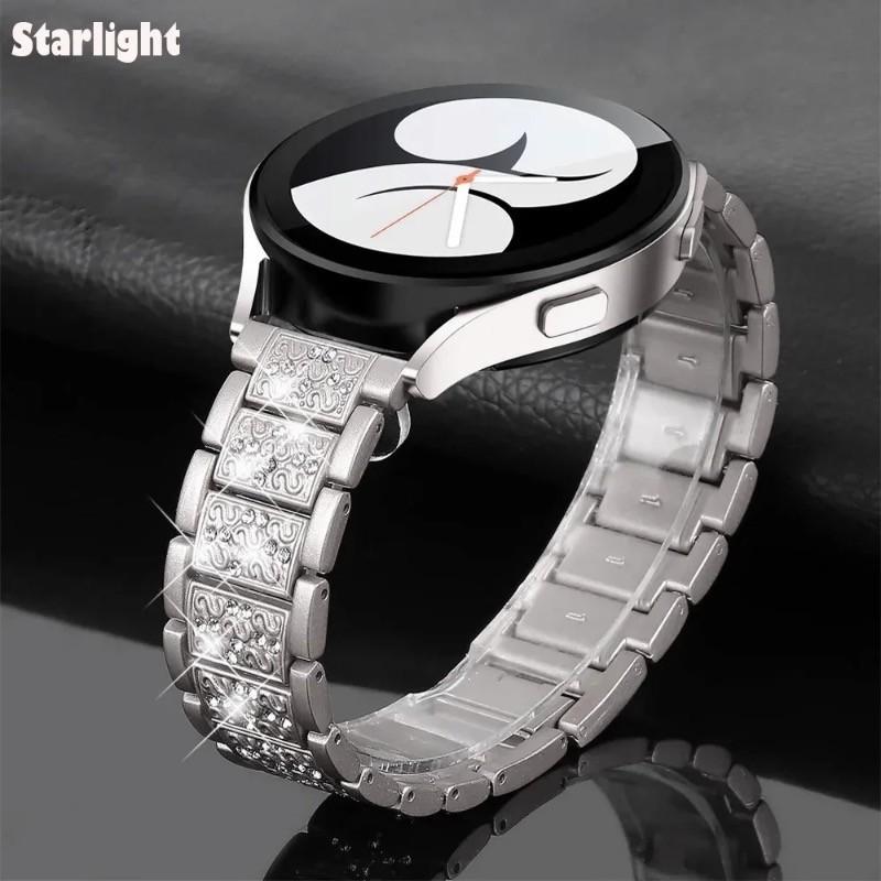 Diamond Strap for Samsung Galaxy Watch 7/FE/6/4/Classic/5/pro 45mm 40mm 44mm Metal 20mm 22mm