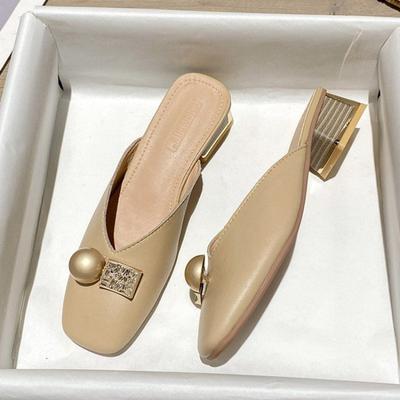 Summer Green Slides Shoes for Women 2025 Home Sandals House Woman Slippers Off White with Heel Mules Trend Wholesale Unique Pvc
