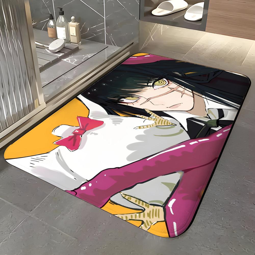 Manga D-Dandadan Fußmatte Weiche Flanell Eingangstür-Matte Rutschfest Saugfähig Badezimmer Schlafzimmer Bodenläufer
