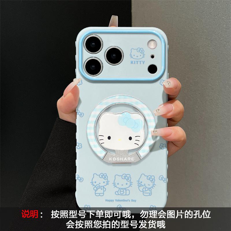 Line cat is suitable for Apple 17pm mobile phone case iphone15 Epoxy bracket 16 silicone 14 cute 13 cartoon