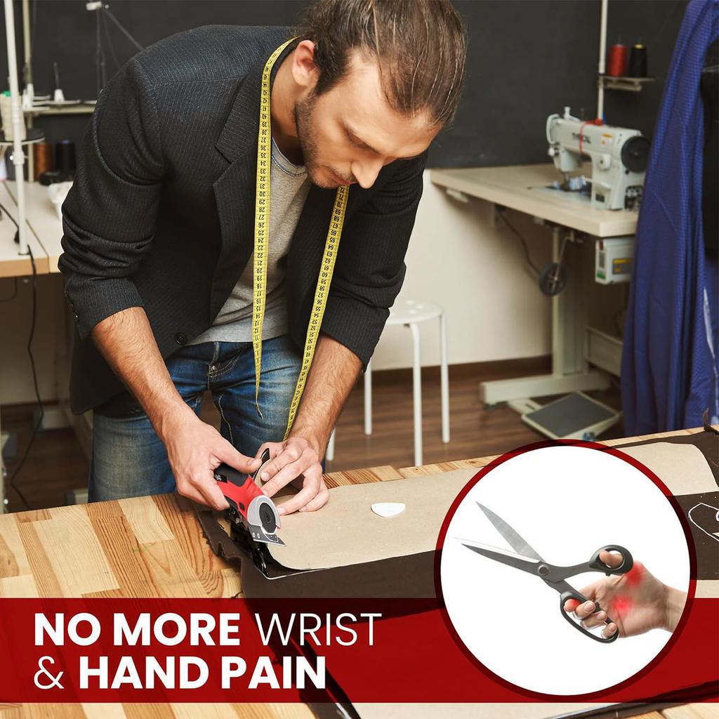 Cordless Electric Scissors 4V 2000mah Rechargeable Cutter with Safety Lock 240RPM for Cardboard Leather Paper Felt