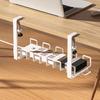Under-Desk Cable Organizer Efficient Cable Management with Bracket And Hooks Drill-Free Clip-On Installation Home Desktop Accessory