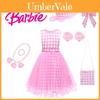 Adorable Barbie Princess Pink Sleeveless Dress With Matching Accessories