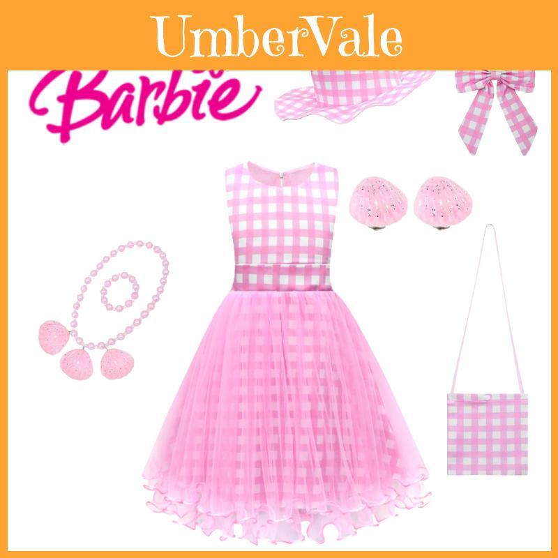 Adorable Barbie Princess Pink Sleeveless Dress With Matching Accessories