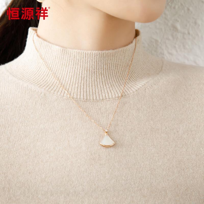 Hengyuanxiang Women's Solid Wool Semi-High Collar Pullover Sweater
