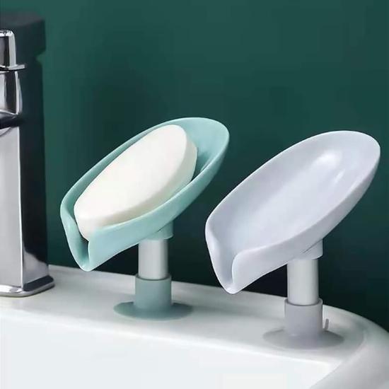 ARTH VENTURESSoap Holder for Bathroom Kitchen Sink Wall Single Layer with Magic Vacumme (Leaf SOAP Dish, Pack of 1)