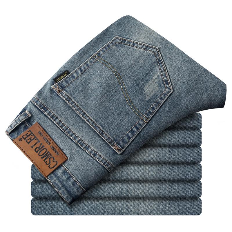 Jeans Men's Light Luxury Jeans Men's Trousers Straight Slim Jeans Processing Hundred Trousers