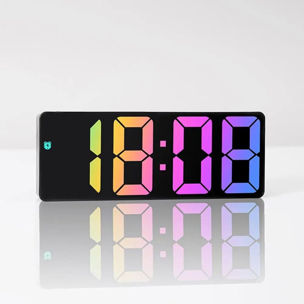 Temperature/Date Display Digital Alarm Clock Luminous Mirror LED Digital Clock Home Decor