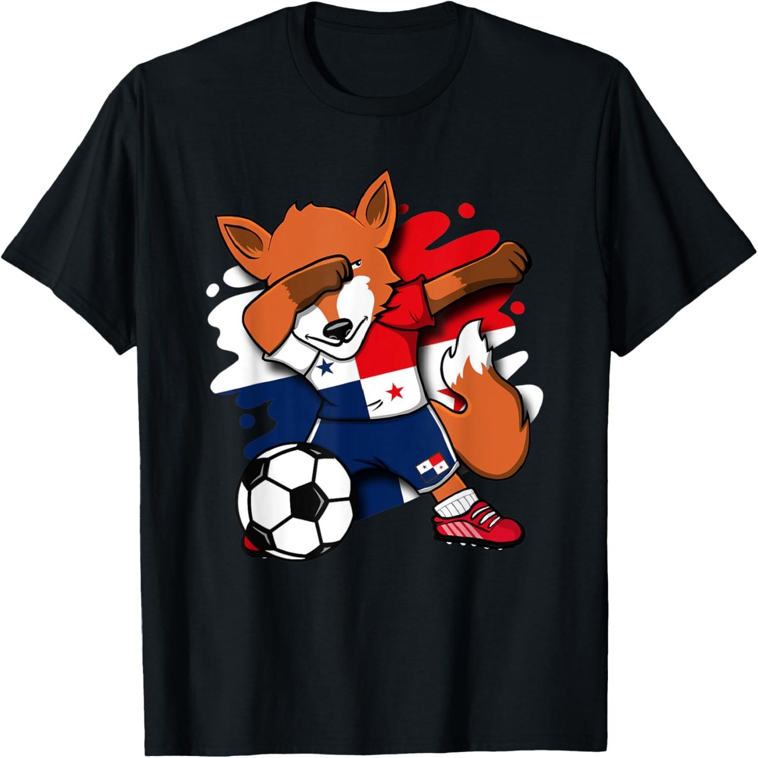 Dabbing Fox Panama Soccer Fans Jersey Panamanian Football T-Shirt S