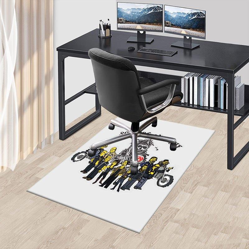 1pc Sons of Anarchy Themed Office Carpet Chair Mats - Durable Polyester Rug for Home Theater, Office, Dorm Room Decor - tA25