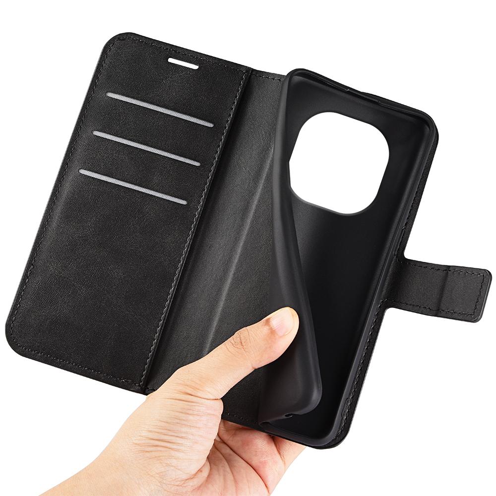 For Xiaomi Redmi Note 14 Pro+ 5G Stand Case Anti-Scratch Calf Texture Leather Phone Cover