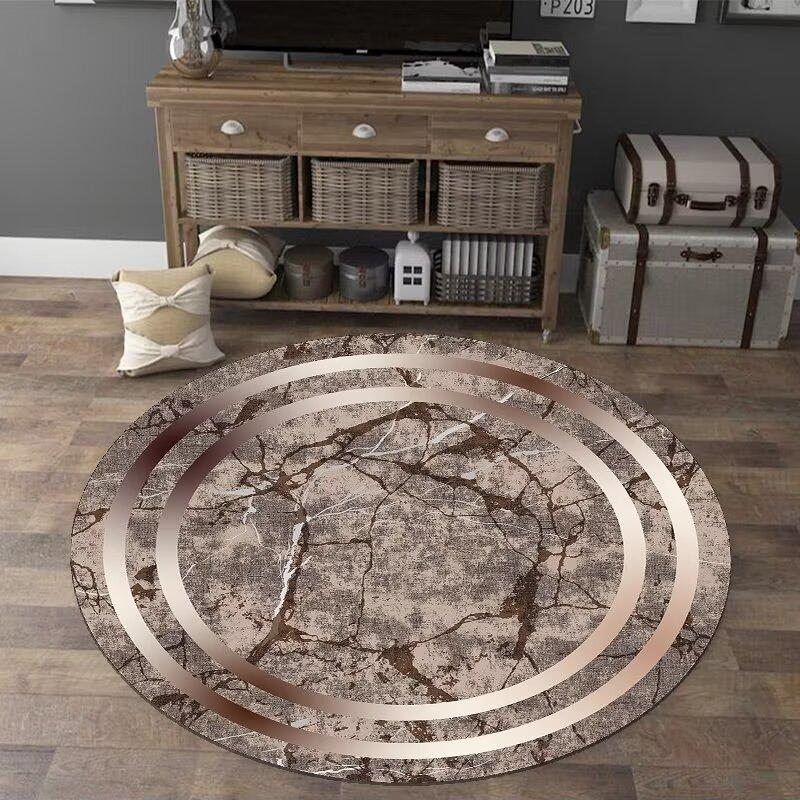 European Style Luxury Round Carpet Home Decoration Living Room Non-slip Large Rugs Bedroom Cloakroom Short Velvet Floor Mats