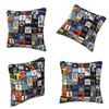 Broadway Musical Theatre Logos - Hand Drawn Square Pillowcase Cushion Cover Pillow Case Throw Pillow Cover for Home Sofa