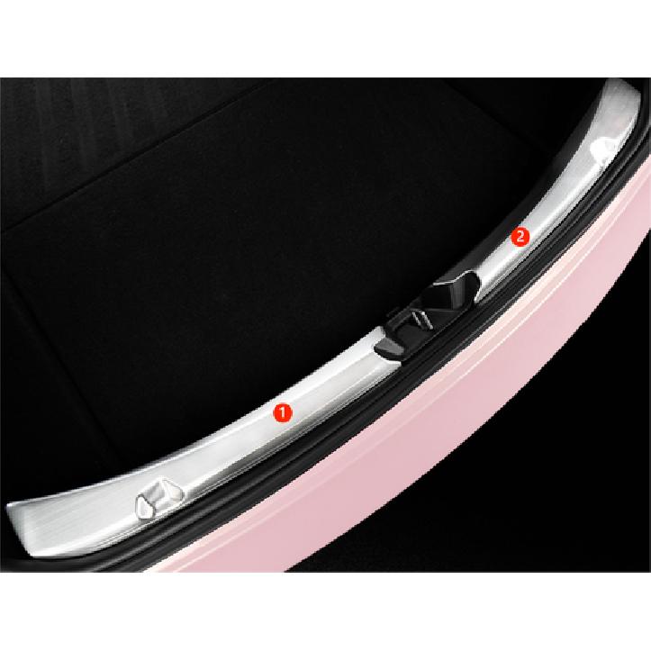 Rear Inner Bumper Guard Cover Trim For 2018- Tesla Model 3 2pcs Steel Silver