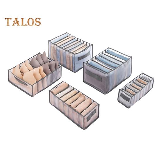 

Набір з 5 мішків для зберігання Органайзер для білизни та шкарпеток з ручкою Велика місткість Складний дизайн Багатоцільовий набір коробок для зберігання в гардеробі сірий