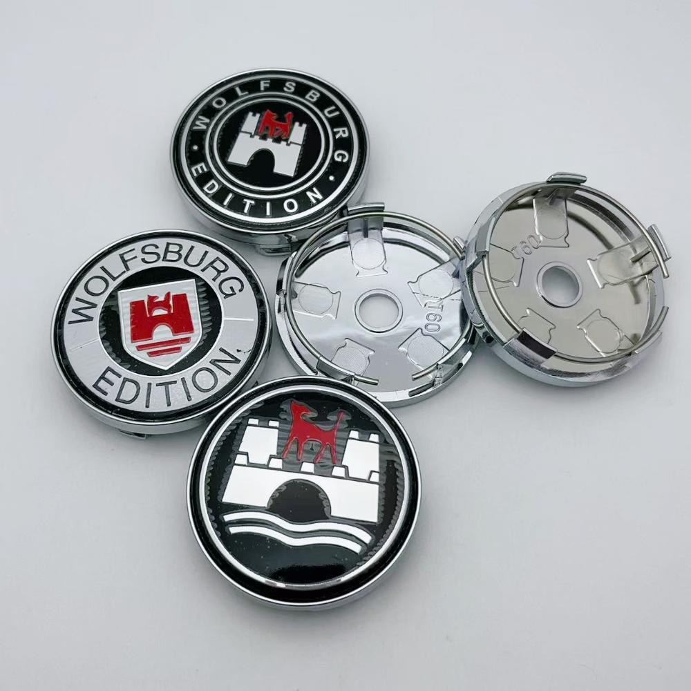 4Pcs 60mm ( 56mm I.D ) Black/Silver Car Wheel Center Caps With Logo Emblem Badge Wheel Hubcaps Auto Rim Cover Car Accessories