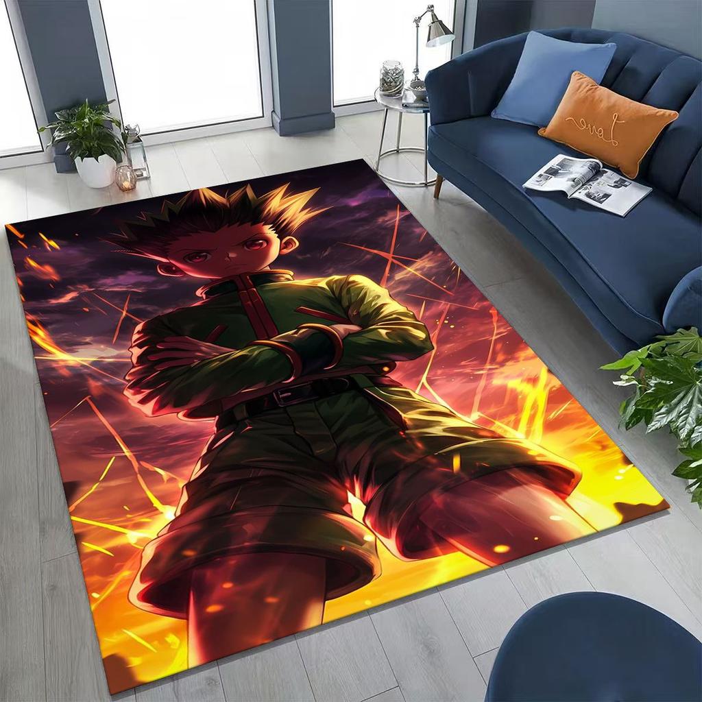 Anime HUNTER X HUNTER HXH Gon Freecss Killua Cartoon Rug for Bedroom Living Room Sofa Home Doormat Decor,Kids Non-slip Floor Mat