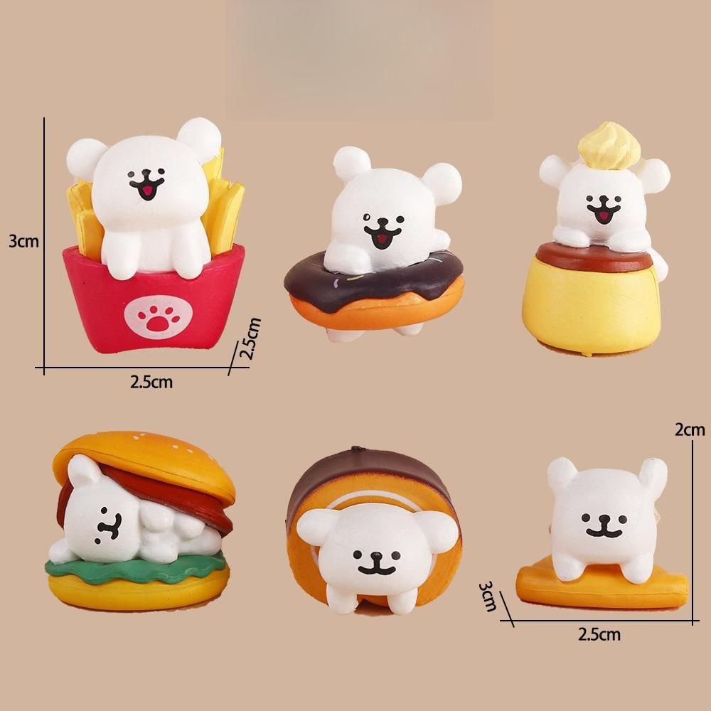 6pcs/set Cartoon Dog Mini Action Figure Pvc GK Model Kawaii Cute Healing Animal Doll Toys Children Collection Car Decor Ornament