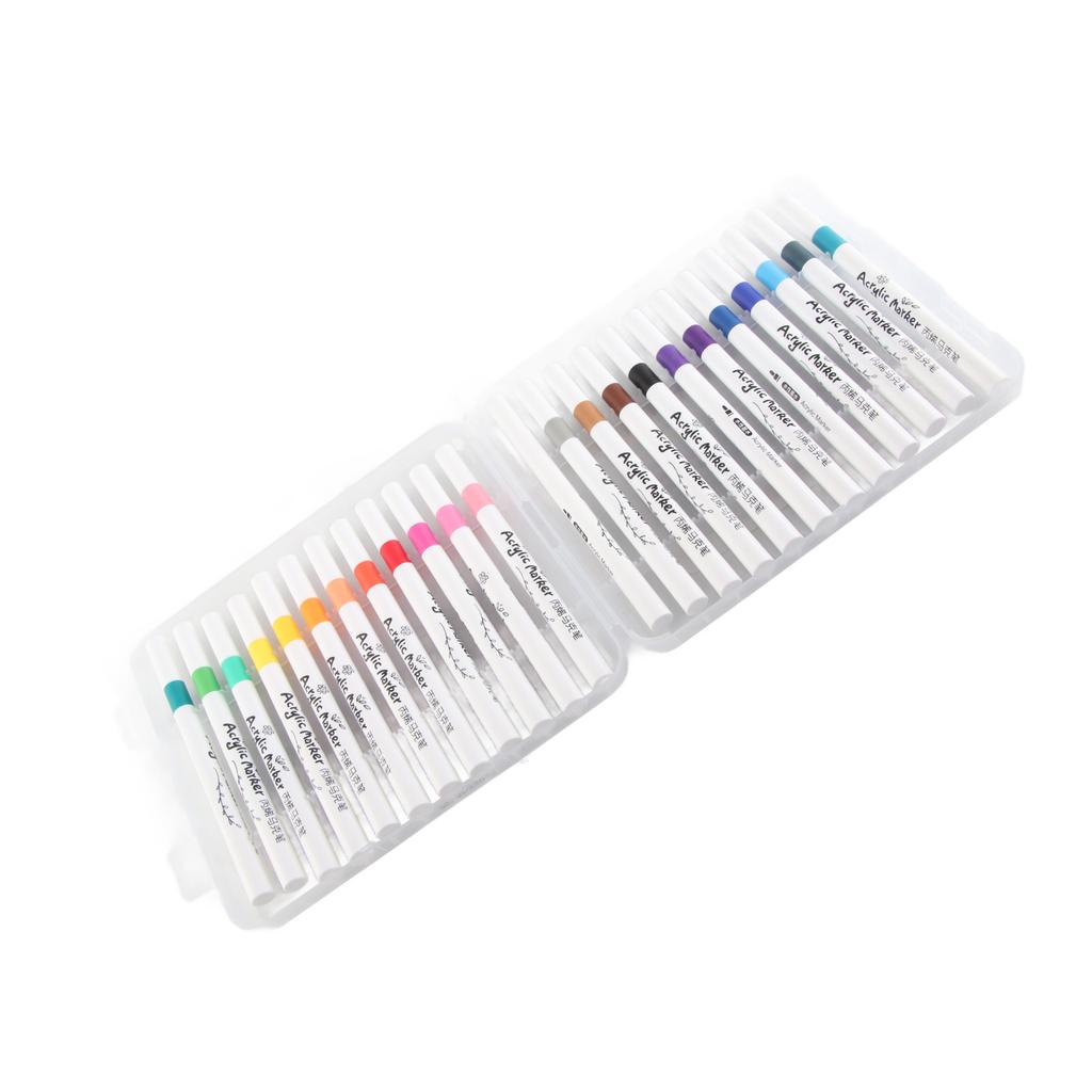 Markere pentru vopsea acrilică Acoperire puternică Uscare rapidă, rezistente la apă, butoi rotund, Markere pentru graffiti pentru sticlă