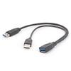 Kabel USB 3.0 Podwójny Kabel do Ładowania Y Adapter Męski na Żeński Przewód