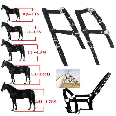 Nylon Adjustable Nylon Webbing Equestrian Western Horse Halter Horse Riding Wear Black XS S M L XL Ergonomic Comfortable Halters