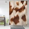 Stylish Cow Fur Cowhide Texture Cow Skin Print Patter Shower Curtain Bathroom Polyester Waterproof Bath Curtains With Hooks