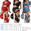 RONGUI Plus Size Maternity Plus Size Swimsuit for Moms Light Swimsuit, Women's, One-Piece, Figure-Facing (JP, Alphabet, L, Blue)