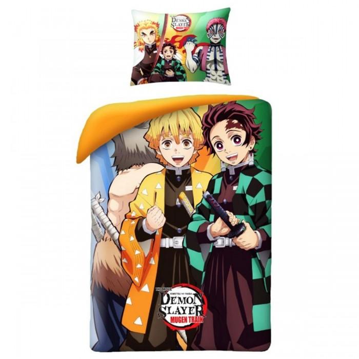Demon Slayer: Mugen Train Reversible Cotton Duvet Cover Set