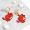 European and American personality crab earrings marine animal series enamel craft earrings summer fashion earrings