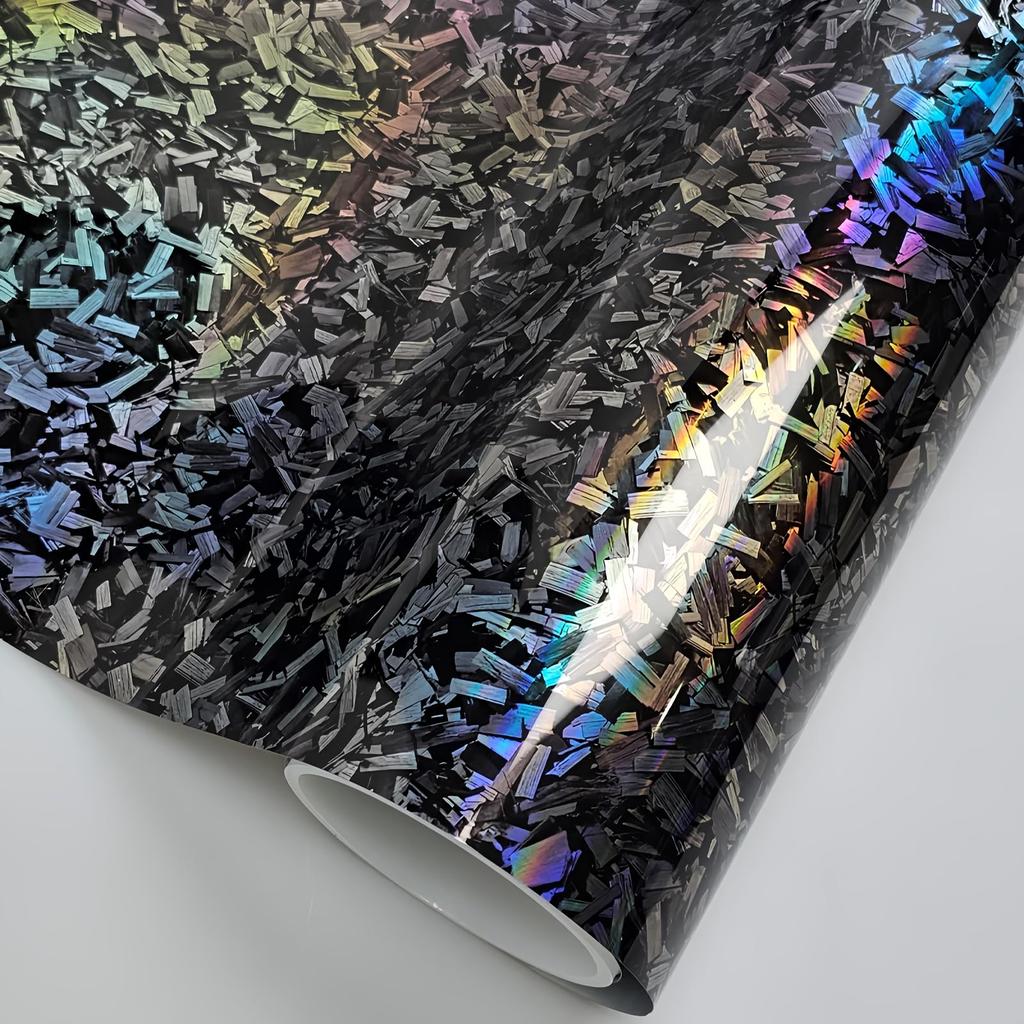 LZLRUN Smidd Glans Kolfiber Svart Vinylfolie Rulle Luftsläpp Klisterark Film DIY Dekal Fordon Cykel Självhäftande