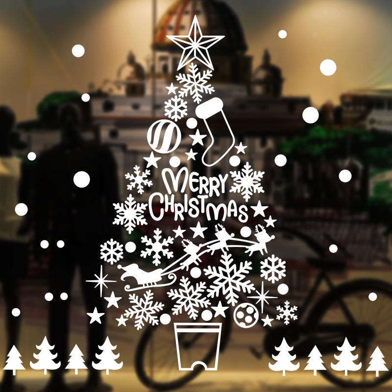 72x54CM White Christmas Static Cling Window Decal